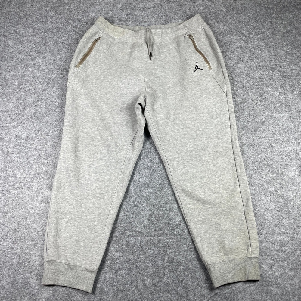 Jordan Sweatpants Mens 3XL Gray Jumpman Tech Fleece Tapered Joggers 3-Pocket